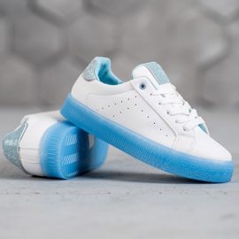 SHELOVET Chaussures de sport blanches bleu 1