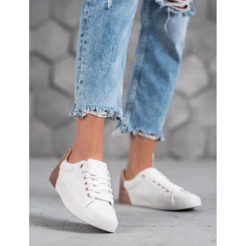 Bestelle Baskets en cuir écologique blanc 2
