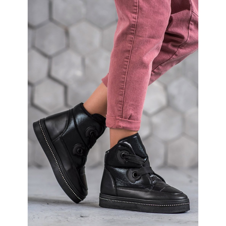 Weide Bottes de neige noires le noir 1