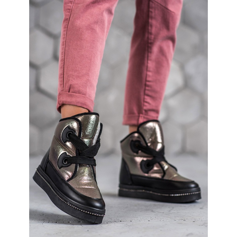 Weide Bottes de neige argentées gris 1