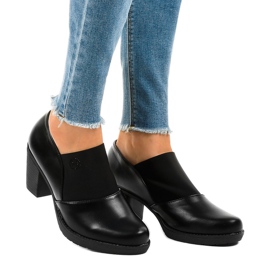 Bottines noires à enfiler sur le poteau TH-F198 le noir 1