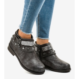 Boots grises ornées d'une fermeture éclair LL178 2