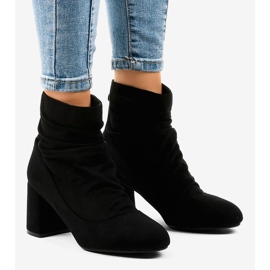 Bottines en daim noir sur le poteau BD340 le noir 1