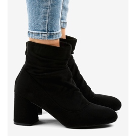 Bottines en daim noir sur le poteau BD340 le noir 3