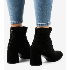 Bottines en daim noir sur le poteau BD340 le noir 4