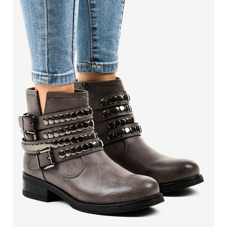 Bottes isothermes plates grises pour femmes F1608 1