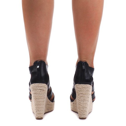 Sandales Compensées 100-575 Noir 2