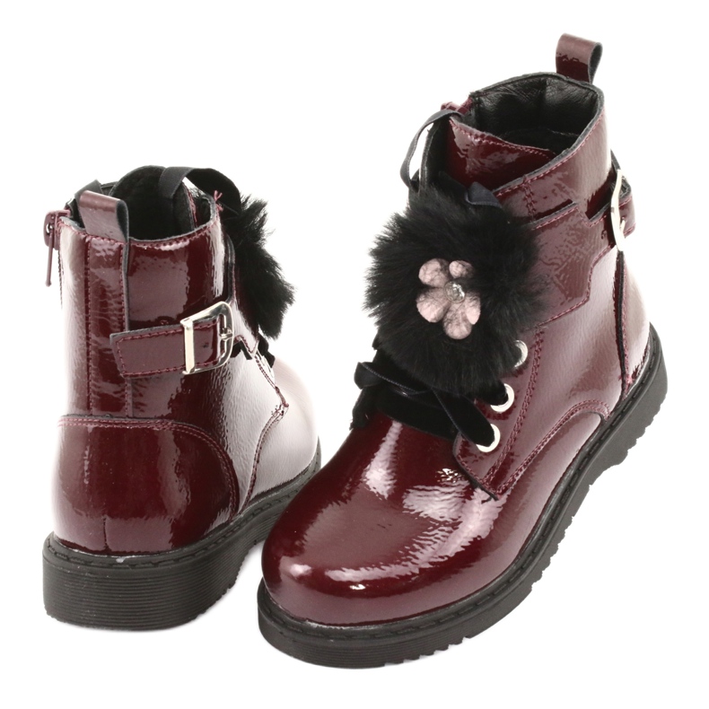 Bottes vernies d'Evento 1438 canettes le noir rouge multicolore 4
