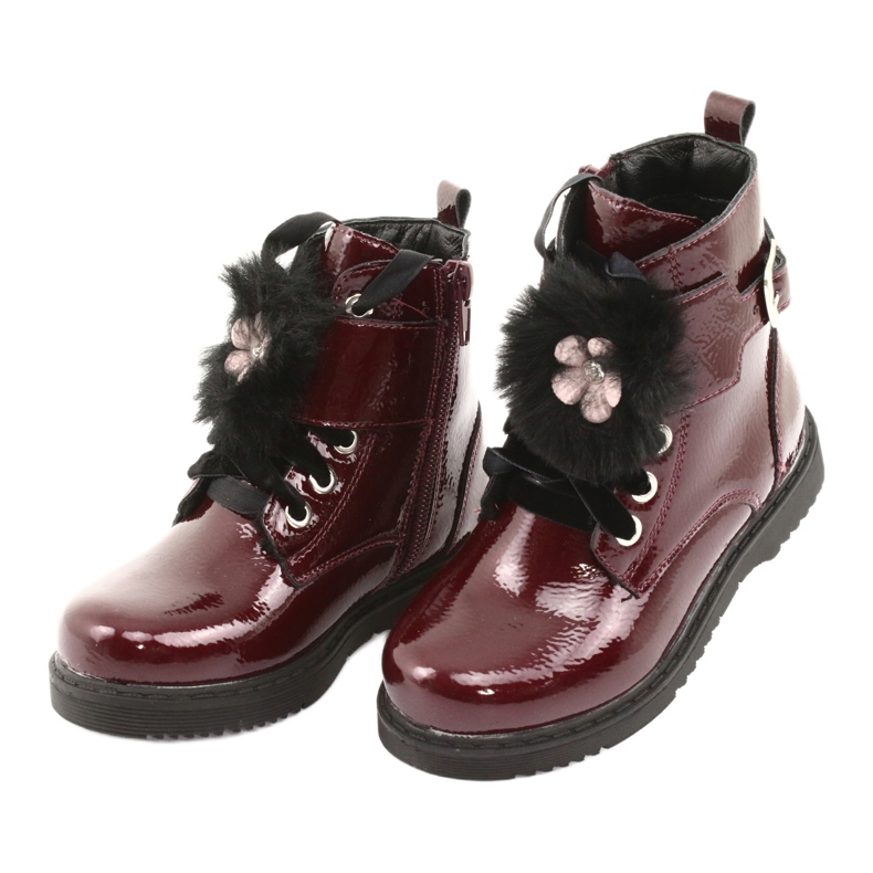 Bottes vernies d'Evento 1438 canettes le noir rouge multicolore 3