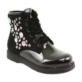 Bottines Evento 1433 à sequins laqués noir 1