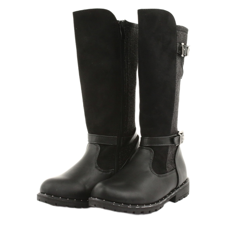 Bottes noires pour fille Evento 1501 le noir gris 3