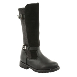 Bottes noires pour fille Evento 1501 le noir gris 1