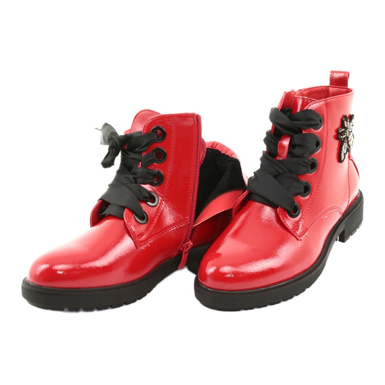 Bottines laquées Sergio Leone 530 noir rouge 5