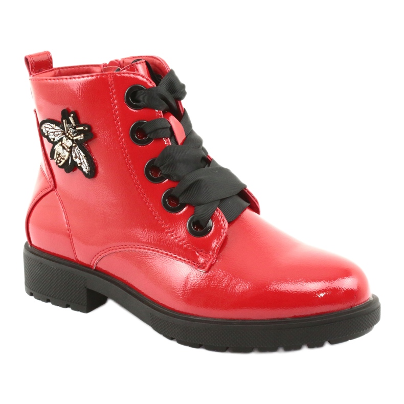 Bottines laquées Sergio Leone 530 noir rouge 1
