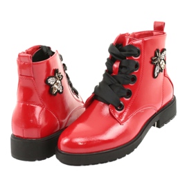 Bottines laquées Sergio Leone 530 noir rouge 4