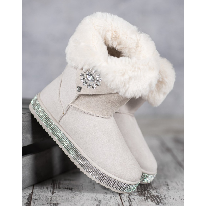 SHELOVET Bottes de neige avec zircone cubique brun 1