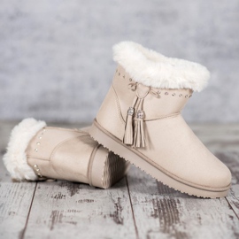 SHELOVET Mukluki avec des cristaux brun 1 SHELOVET Mukluki avec des cristaux brun 1