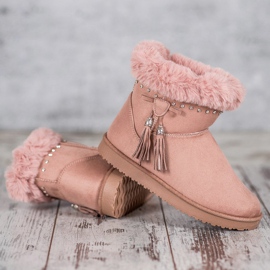 SHELOVET Mukluki avec des cristaux rose 2