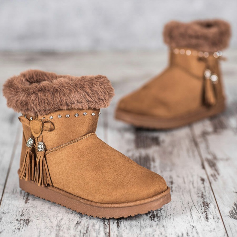 SHELOVET Mukluki avec des cristaux brun 2