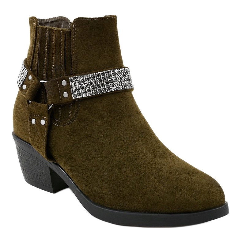 Bottines en daim vert sur le poteau 9031 1