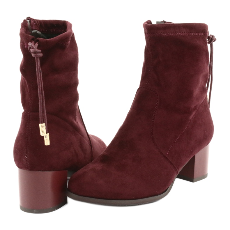 M.Daszyński Bottines en daim à talon Daszyński SA58 rouge multicolore 4