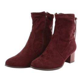 M.Daszyński Bottines en daim à talon Daszyński SA58 rouge multicolore 3