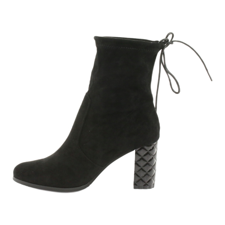 M.Daszyński Bottines en daim à talon décoratif Daszyński 154 noir 2