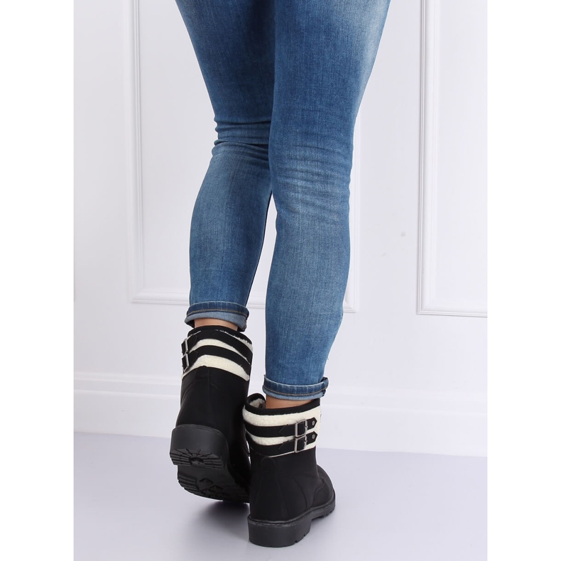 Bottes en bois isolées noires pour femmes 1120-PA Noir 2