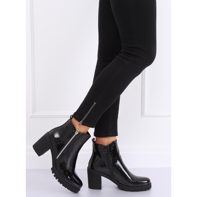 Chelsea boots laquées noires DA37P Noir le noir 1