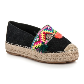 Vices Espadrilles à imprimé ethnique le noir 3
