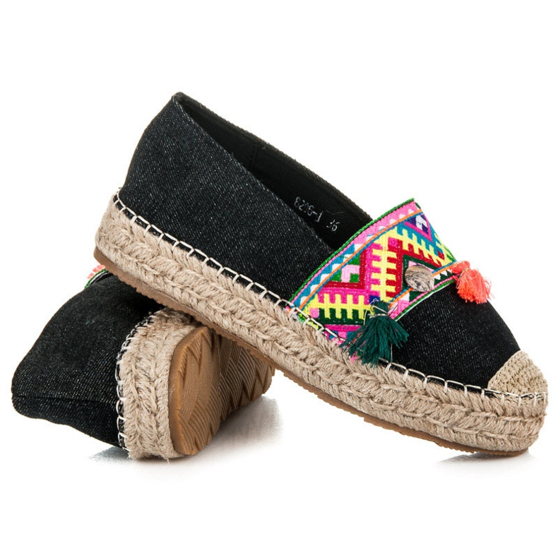 Vices Espadrilles à imprimé ethnique le noir 1