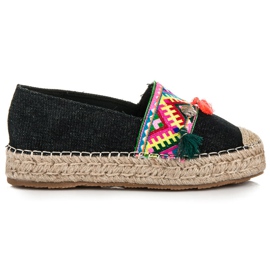 Vices Espadrilles à imprimé ethnique le noir 2