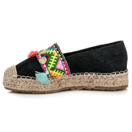 Vices Espadrilles à imprimé ethnique le noir 4