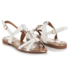 Pezzano Sandales plates avec régulation blanche 1