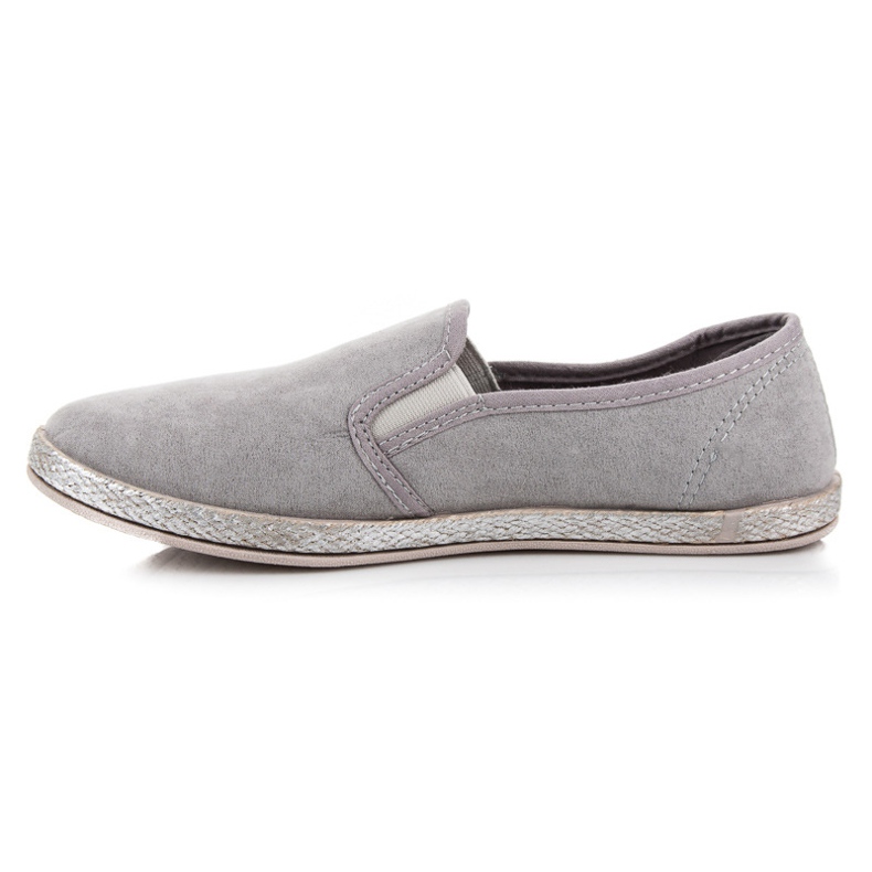 Mckeylor Espadrilles en daim à enfiler gris 1