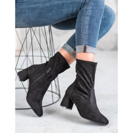 Kylie Bottines en daim à enfiler le noir 7