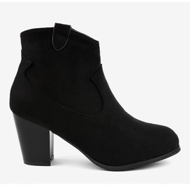 Bottines en daim noir sur le poteau F166-5 le noir 2