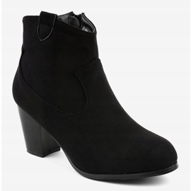Bottines en daim noir sur le poteau F166-5 le noir 1