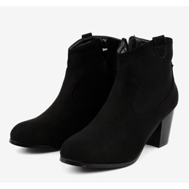 Bottines en daim noir sur le poteau F166-5 le noir 3