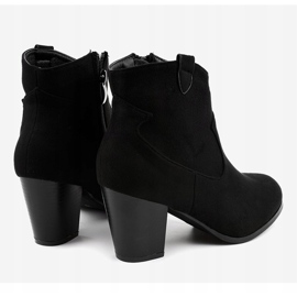Bottines en daim noir sur le poteau F166-5 le noir 4