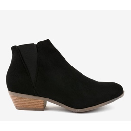 Bottines en daim noir sur le poteau pour femme W06-17 le noir 1