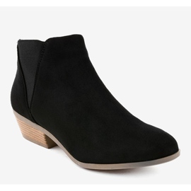 Bottines en daim noir sur le poteau pour femme W06-17 le noir 3