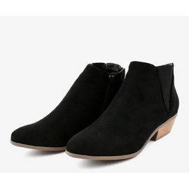 Bottines en daim noir sur le poteau pour femme W06-17 le noir 4