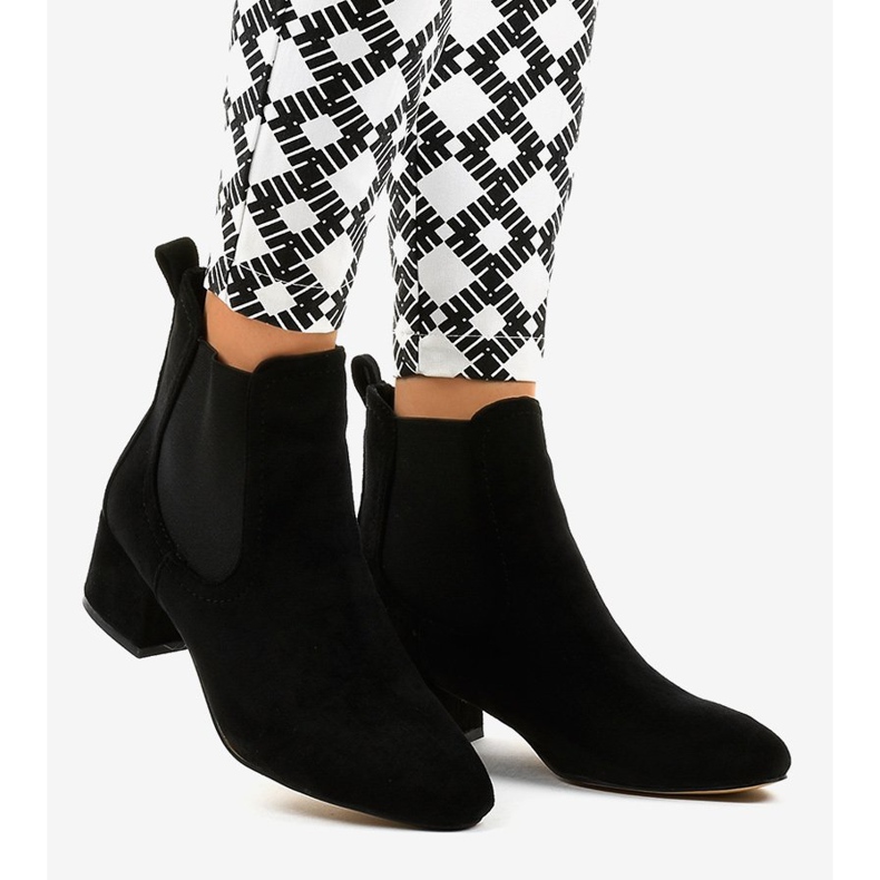 Bottines noires à élastique 8012-PA 2