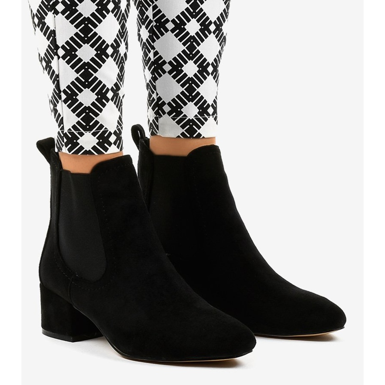 Bottines noires à élastique 8012-PA le noir 1