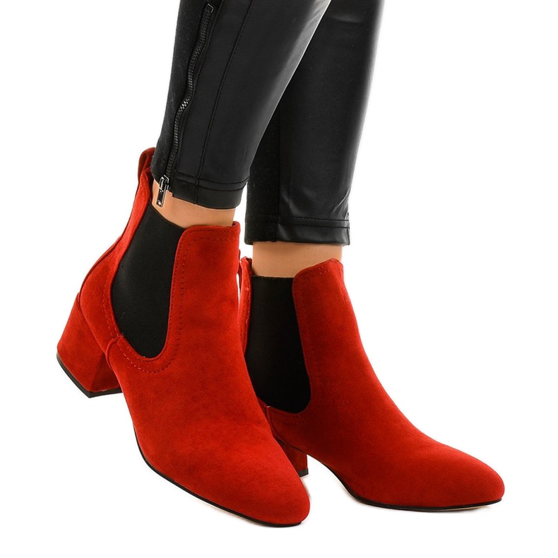 Bottines rouges avec élastique 8012-PA 1