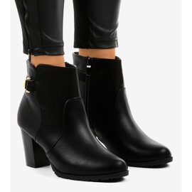 Bottines noires avec une fermeture éclair F168 le noir 1