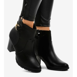 Bottines noires avec une fermeture éclair F168 le noir 2