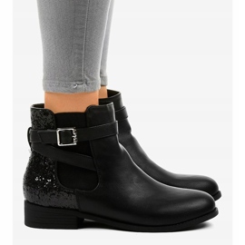 Bottines plates noires à élastique et sequins C298-1 le noir 3