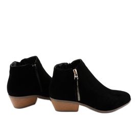 Bottines en daim noir sur un poteau délicat W06-16 le noir 3